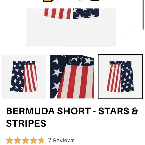 Loudmouth Patriotic Stars and Stripes Men's Shorts - Picture 7 of 7